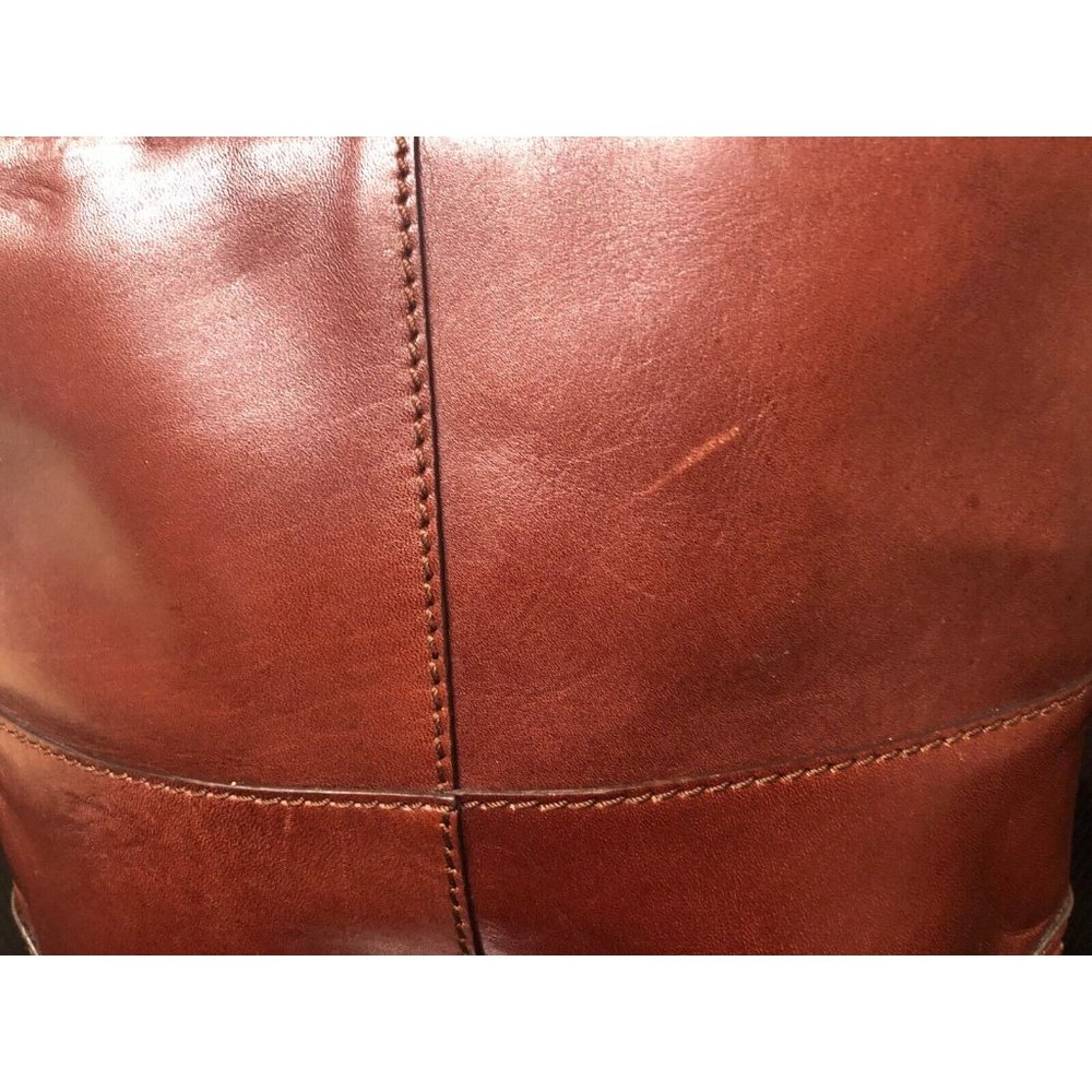 Etienne Aigner Brown Leather Small Top-Handle Tote - Picture 13 of 15